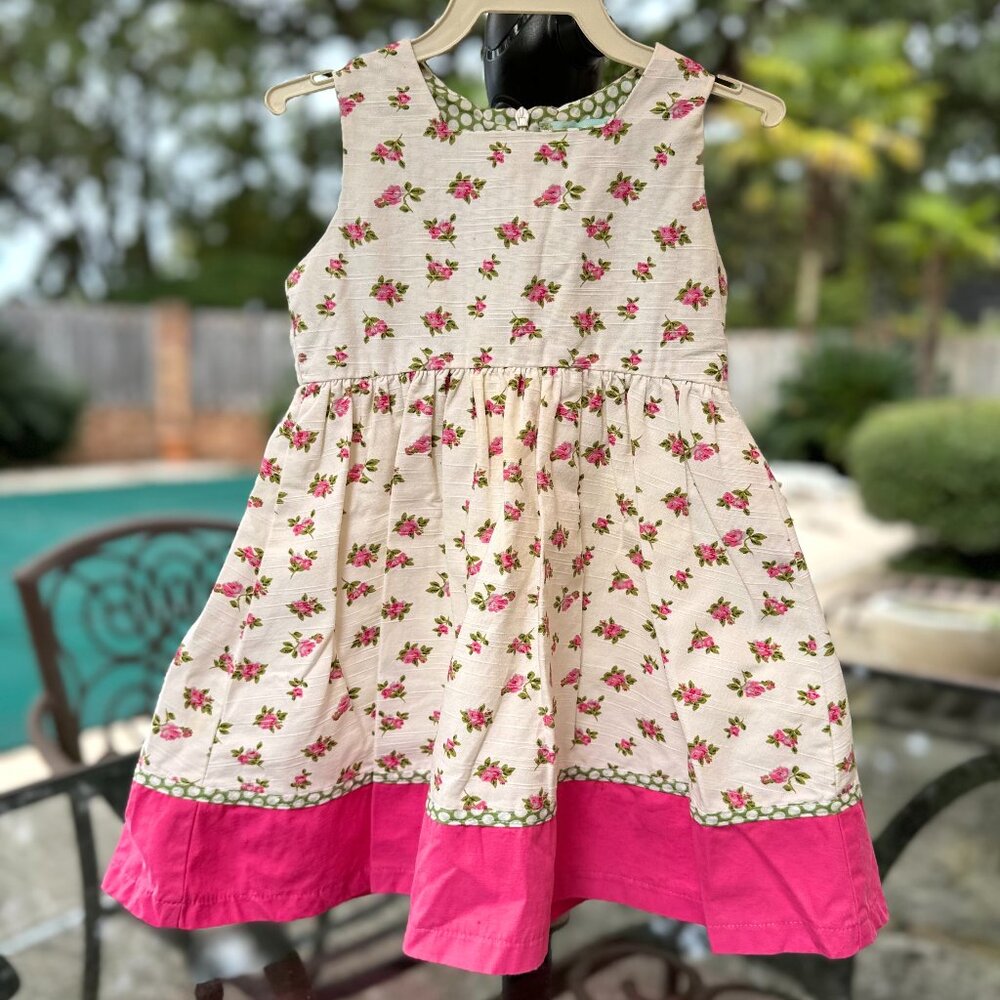 Beautiful Vintage 'Vintage Couture' Floral Print Girls Dress, 4T